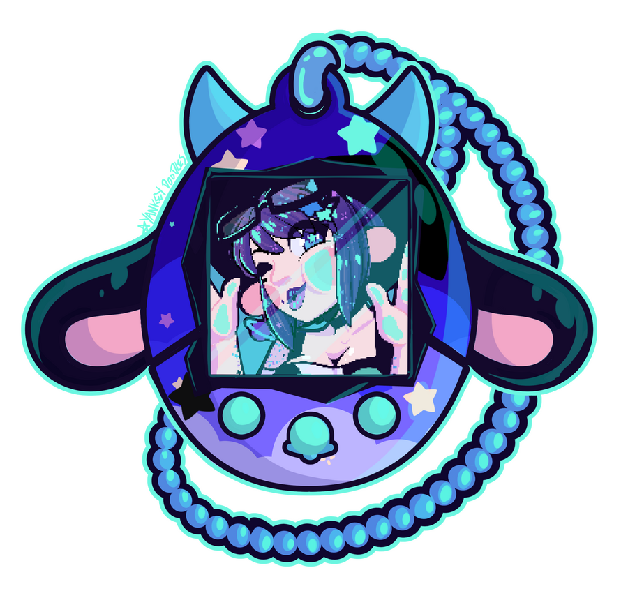 Taro Belle is Yankey Doodle's Mascot, she is a Vtuber cow girl from outer space. She really loves boba!